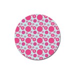 Blue Retro Dots Magnet 3  (Round) Front