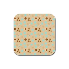 Beige Dress Rubber Square Coaster (4 Pack)  by snowwhitegirl