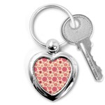 Cream Retro Dots Key Chains (Heart)  Front