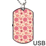 Cream Retro Dots Dog Tag USB Flash (Two Sides) Back