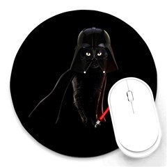 Darth Vader Cat Round Mousepads by Valentinaart