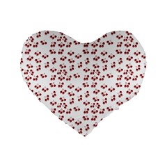 Red Cherries Standard 16  Premium Heart Shape Cushions by snowwhitegirl