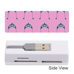 Pink Flower Teal Hat Memory Card Reader (stick)  by snowwhitegirl