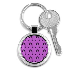 Violet Flower Hat Key Chains (round)  by snowwhitegirl