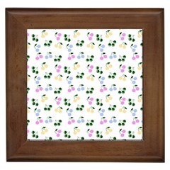 Green Cherries Framed Tiles by snowwhitegirl