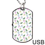 Green Cherries Dog Tag USB Flash (One Side) Front