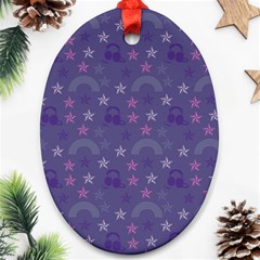 Music Stars Blue Oval Ornament (two Sides) by snowwhitegirl