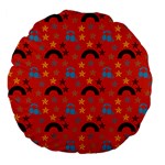 Music Stars Red Large 18  Premium Flano Round Cushions Front