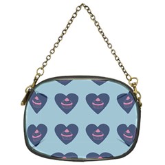 Cupcake Heart Teal Blue Chain Purses (one Side)  by snowwhitegirl