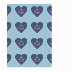 Cupcake Heart Teal Blue Large Garden Flag (two Sides) by snowwhitegirl