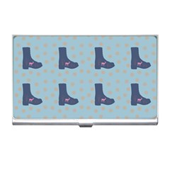 Deer Boots Teal Blue Business Card Holders by snowwhitegirl