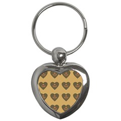 Cupcake Pumpkin Orange Grey Key Chains (heart)  by snowwhitegirl