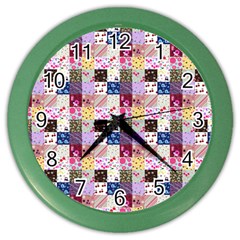 Quilt Of My Patterns Small Color Wall Clocks by snowwhitegirl