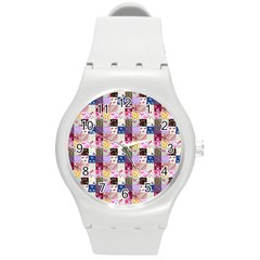 Quilt Of My Patterns Small Round Plastic Sport Watch (m) by snowwhitegirl