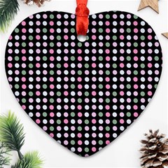 Pink Green Eggs On Black Heart Ornament (two Sides) by snowwhitegirl