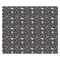 Cakes Yellow Pink Dot Sundaes Grey Double Sided Flano Blanket (small)  by snowwhitegirl