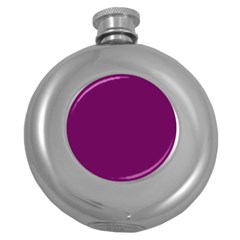 Magenta Ish Purple Round Hip Flask (5 Oz) by snowwhitegirl