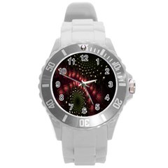 Background Texture Pattern Round Plastic Sport Watch (l) by Nexatart