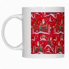 Red Background Christmas White Mugs by Nexatart