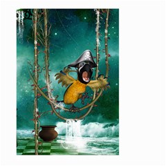 Funny Pirate Parrot With Hat Large Garden Flag (two Sides) by FantasyWorld7