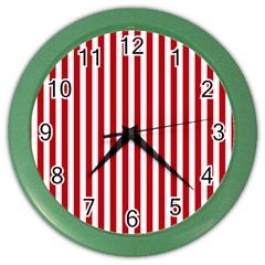 Red Stripes Color Wall Clocks by jumpercat