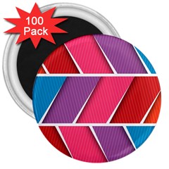 Abstract Background Colorful 3  Magnets (100 Pack) by Nexatart