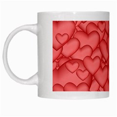 Background Hearts Love White Mugs by Nexatart