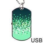 Green Disintegrate Dog Tag USB Flash (One Side) Front