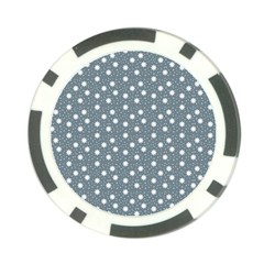 Floral Dots Blue Poker Chip Card Guard by snowwhitegirl