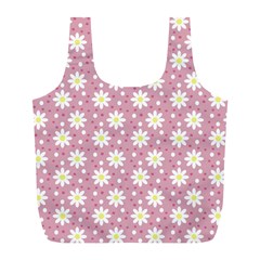 Daisy Dots Pink Full Print Recycle Bags (l)  by snowwhitegirl