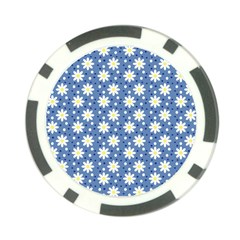 Daisy Dots Blue Poker Chip Card Guard by snowwhitegirl