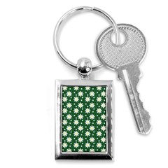 Daisy Dots Green Key Chains (rectangle)  by snowwhitegirl