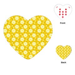 Daisy Dots Yellow Playing Cards (heart)  by snowwhitegirl