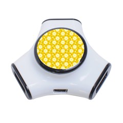 Daisy Dots Yellow 3-port Usb Hub by snowwhitegirl