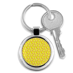 Square Flowers Yellow Key Chains (round)  by snowwhitegirl