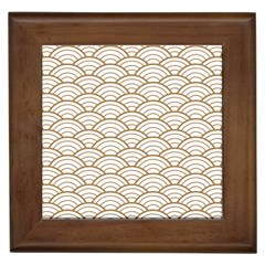 Gold,white,art Deco,vintage,shell Pattern,asian Pattern,elegant,chic,beautiful Framed Tiles by NouveauDesign