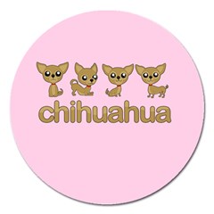 Chihuahua Magnet 5  (round) by Valentinaart