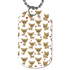 Chihuahua Pattern Dog Tag (two Sides) by Valentinaart