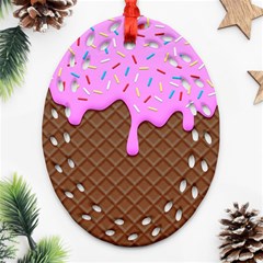 Chocolate And Strawberry Icecream Oval Filigree Ornament (two Sides) by jumpercat