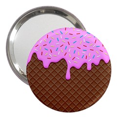 Chocolate And Strawberry Icecream 3  Handbag Mirrors by jumpercat