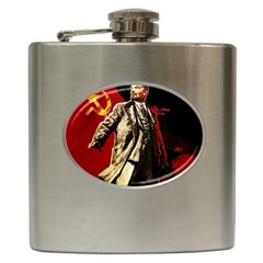 Lenin  Hip Flask (6 Oz) by Valentinaart