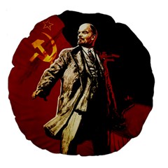 Lenin  Large 18  Premium Flano Round Cushions by Valentinaart