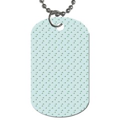 Pink Flowers Blue Dog Tag (one Side) by snowwhitegirl