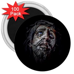 Jesuschrist Face Dark Poster 3  Magnets (100 Pack) by dflcprints