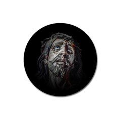 Jesuschrist Face Dark Poster Magnet 3  (round) by dflcprints