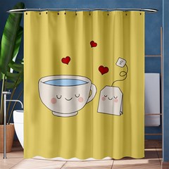 Cute Tea Shower Curtain 60  X 72  (medium)  by Valentinaart