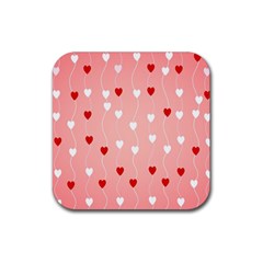 Heart Shape Background Love Rubber Coaster (square)  by Nexatart