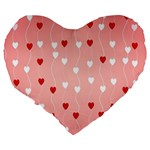 Heart Shape Background Love Large 19  Premium Heart Shape Cushions Back