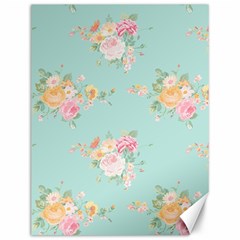 Mint,shabby Chic,floral,pink,vintage,girly,cute Canvas 12  X 16   by NouveauDesign