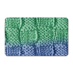 Knitted Wool Square Blue Green Magnet (rectangular) by snowwhitegirl